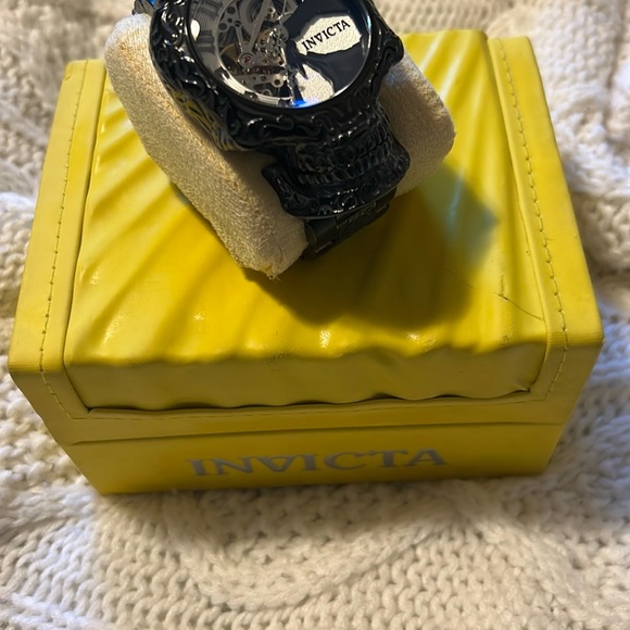 Invicta Black and Silver Skeleton Dial Men's Watch - Picture 2 of 4